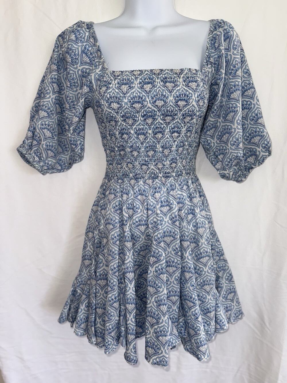 Erica Wilson Nantucket Fan Flare Prairie Boho Maiden Cottagecore Babydoll Sz XS